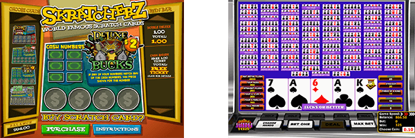 You'll find many video poker and scratch card titles at Betsoft games porfolio