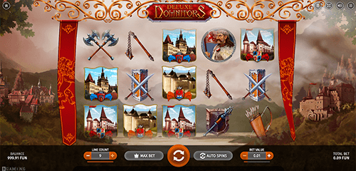 “Deluxe Dominators” slot by BGaming has 9 pay lines and a 3x5 reel layout