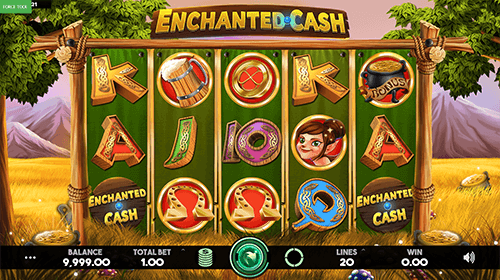 “Enchanted Cash” is a Caleta Gaming 5x3 slot with 20 fixed paylines