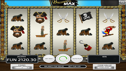 The “Bucanieros Max” is a slot by Concept Gaming with 20 pay lines