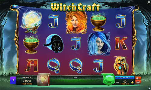 WitchCraft is a slot game by Connective Games with 40 adjustable pay lines