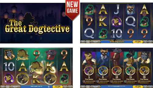 The slot by DLV “The Great Dogtective” has many free spins and scatter symbols