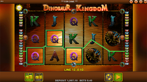 The Edict slot “Dinosaur Kingdom” has a 3x5 reel layout and 20 paylines