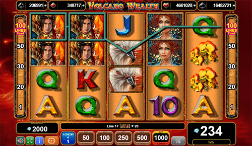 The fantasy-themed slot “Volcano Wealth”, developed by EGT, features 100 pay lines