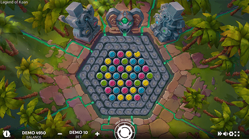 The Evoplay slot “Legend of Kaan” has a hexagon symbol “reel layout”