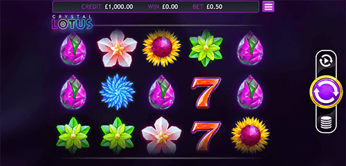 The “Crystal Lotus” slot by Eyecon has 10 pay lines which pay both ways
