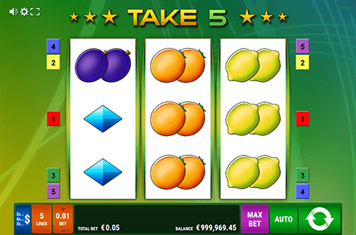 Gamomat’s slot “Take 5” features a 3x3 layout and 5 paylines