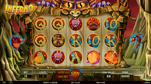 The “Inferno” slot by Gamshy can change the classic 5x3 reel layout into a 7x4 or a 2x5x5