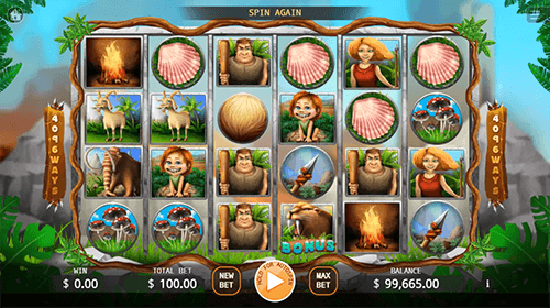 The “Neanderthal” slot by KA Gaming has a 4x6 reel layout and 4,096 winning ways
