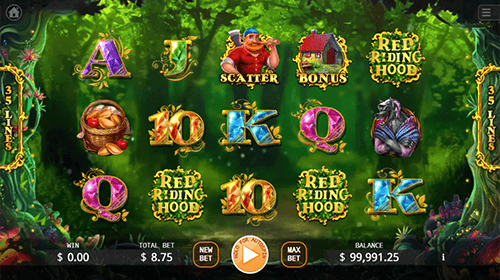 “Red Riding Hood” is a 3x5 reel layout slot with 35 paylines made by KA Gaming