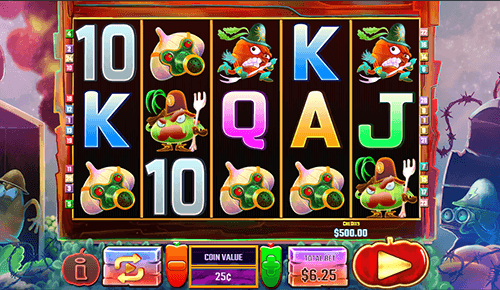 The “Vegetable Wars” slot by Multislot has 3x5 reel layout and 25 fixed paylines