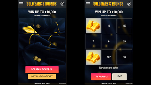 “Gold Bars & Rounds” is a scratchcard game by Omi Gaming with special gold bar symbols