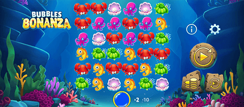 “Bubbles Bonanza” is a slot by OneTouch with a 6x6 reel layout and 12 pay lines