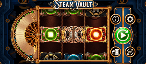 The “Steam Vault” slot by OneTouch has 27 fixed pay lines