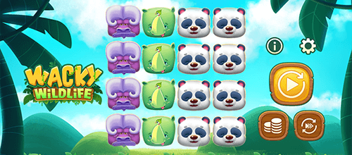 “Wacky Wildlife” is a slot by OneTouch with a 4x4 layout and 4 horizontal pay lines