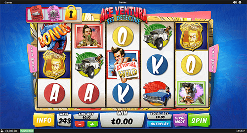 “Ace Ventura Pet Detective” is a classic 5x3 reel layout slot by Playtech