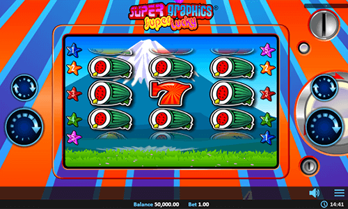 “Super Graphics Super Lucky” slot by Realistic Games has a 3x3 layout