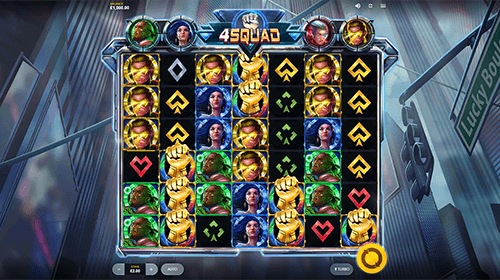 “4Squad” is a superhero-themed slot by Red Tiger with a 7x6 layout