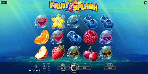 The “Fruit Splash” slot by Rival has a classic 5x3 reel layout