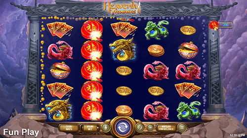 The “Heavenly Treasure” slot by RTG has 3,125 winnings ways and 5x5 layout