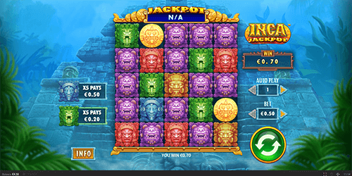 Skywind's slot “Inca Jackpot” has a 5x5 reel layout and numerous bonus features