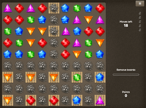 The “Diamonds” game from Spigo is a symbol-matching game