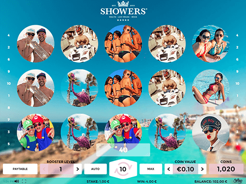 The “Showers” slot from Spigo has a 3x5 reel layout and 20 paylines