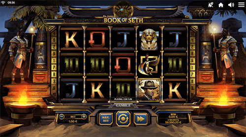 The slot game “Book of Seth” by Spinmatic has a 3x5 reel layout