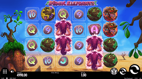 The “Pink Elephants” is one of the most popular slots of Thunderkick with 4x6 layout