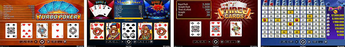 Wazdan has 3 video poker titles and one specialty game - “Extra Bingo”