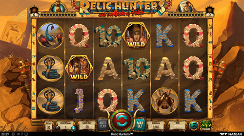 The Wazdan slot “Relic Hunters” features a 3x6 reel layout and 20 paylines