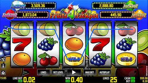 “Fruits 4 Jackpot HD” Worldmatch slot is a classic one with four different jackpots